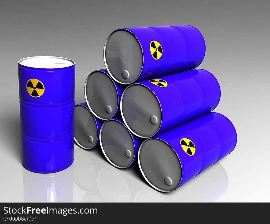 Few Barrels With A Radioactive Symbol