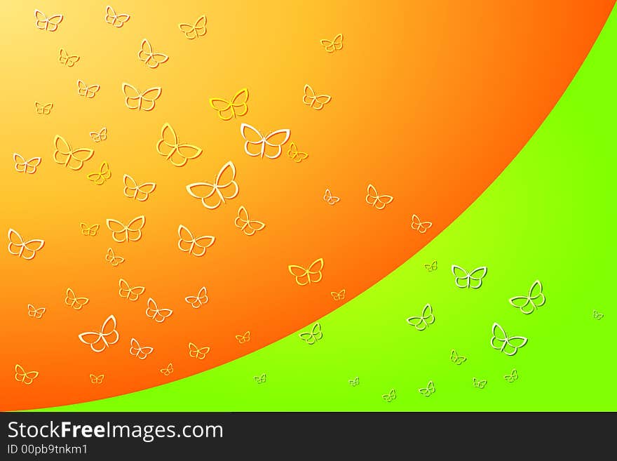 Vector illustration of summer butterflies