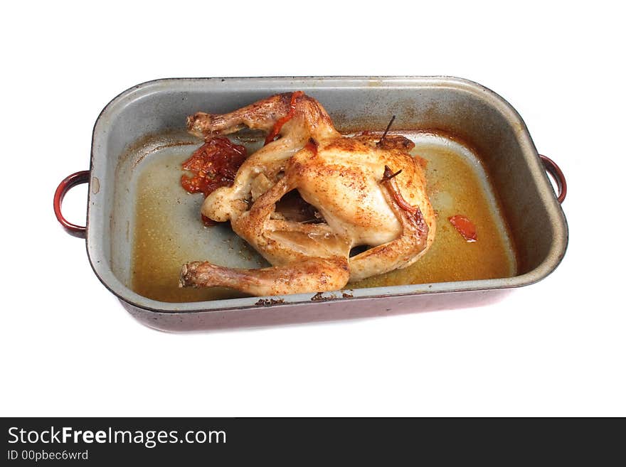 Nice grilled chicken on the white background