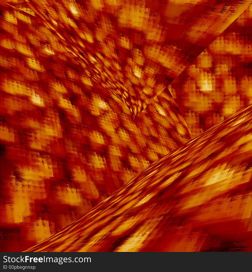 Red abstract background from bright spotty planes