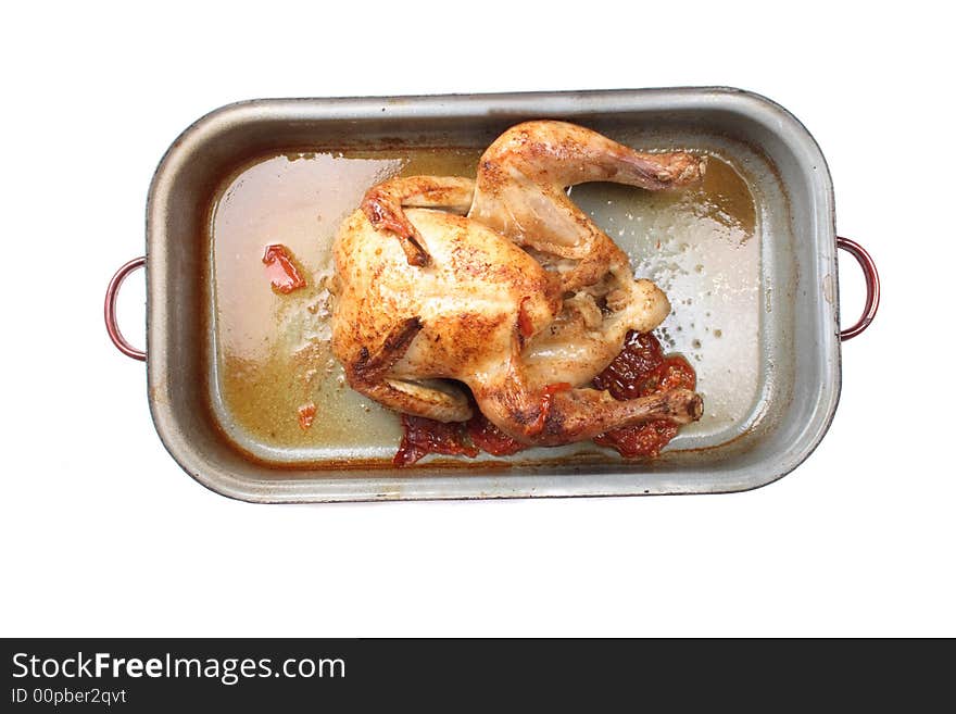 Nice grilled chicken on the white background