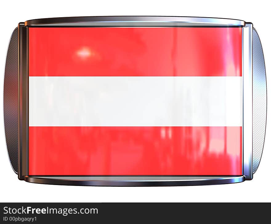 3d scene icon with flag of the Austria. 3d scene icon with flag of the Austria