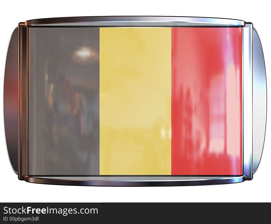 3d scene icon with flag of the Belgium. 3d scene icon with flag of the Belgium