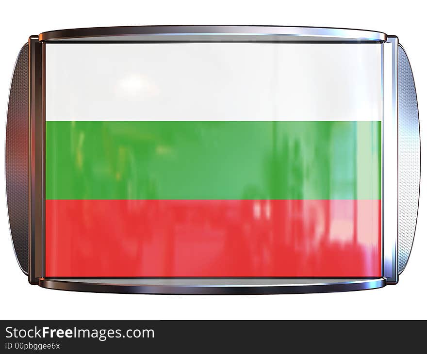 3d scene icon with flag of the Bulgaria. 3d scene icon with flag of the Bulgaria