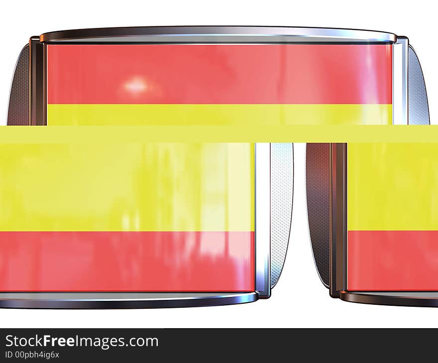 3d scene icon with flag of the Spain. 3d scene icon with flag of the Spain