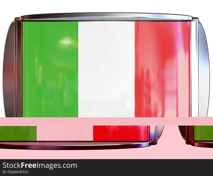 3d scene icon with flag of the Italy. 3d scene icon with flag of the Italy