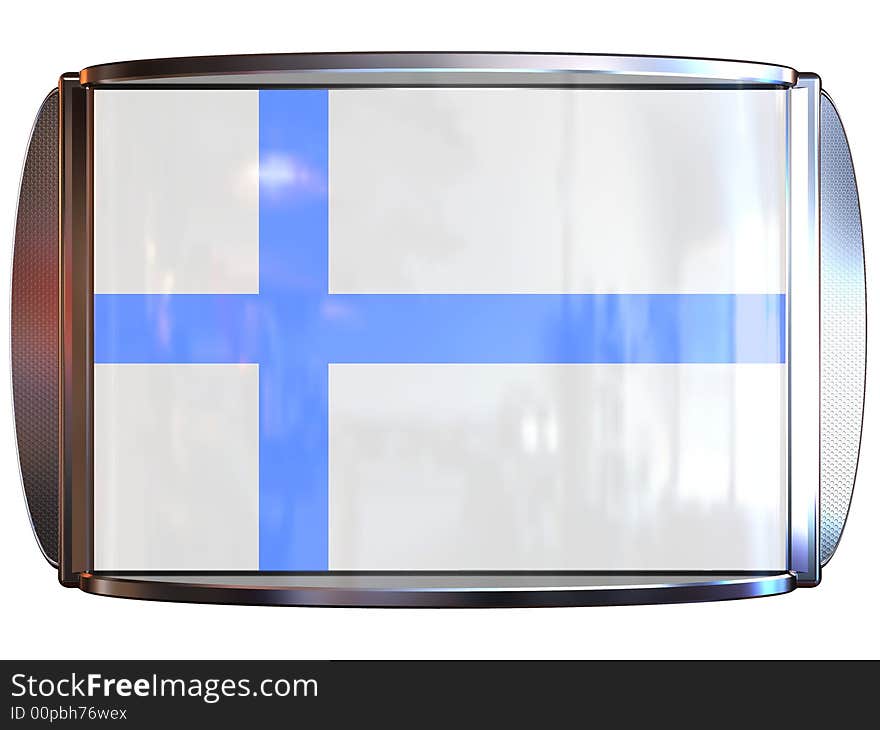 3d scene icon with flag of the Finland. 3d scene icon with flag of the Finland