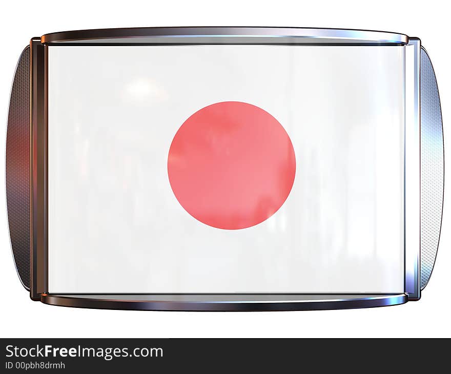 3d scene icon with flag of the Japan. 3d scene icon with flag of the Japan