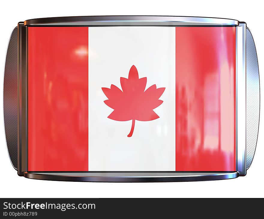 3d scene icon with flag of the Canada. 3d scene icon with flag of the Canada