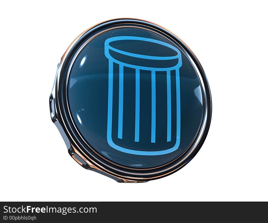 3d scene icon with symbol of the RecycleBin. 3d scene icon with symbol of the RecycleBin