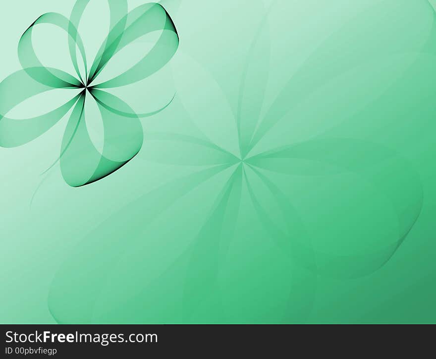 Bow decoration with light on a green background