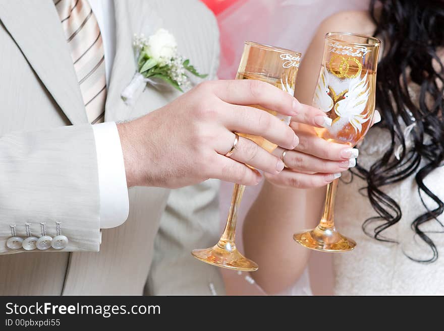 Newlywed Couple With Glasses