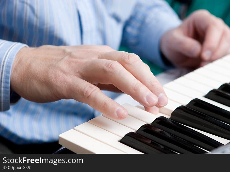 Synthesizer being played