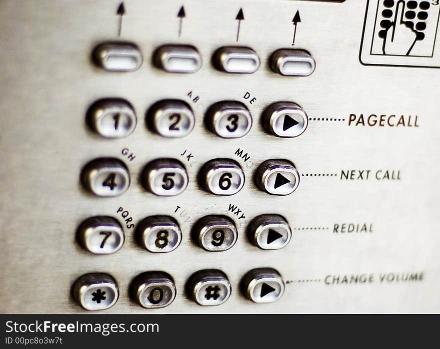 Number pad from a telephone booth