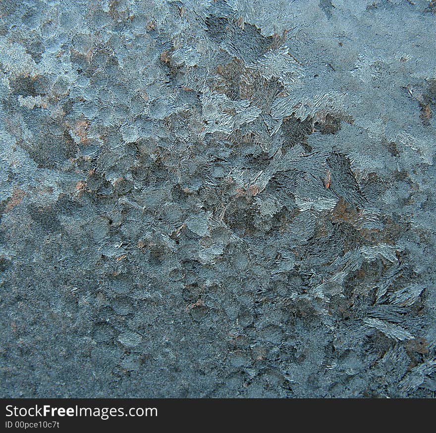 Ice patterns on frosty window. Ice patterns on frosty window.