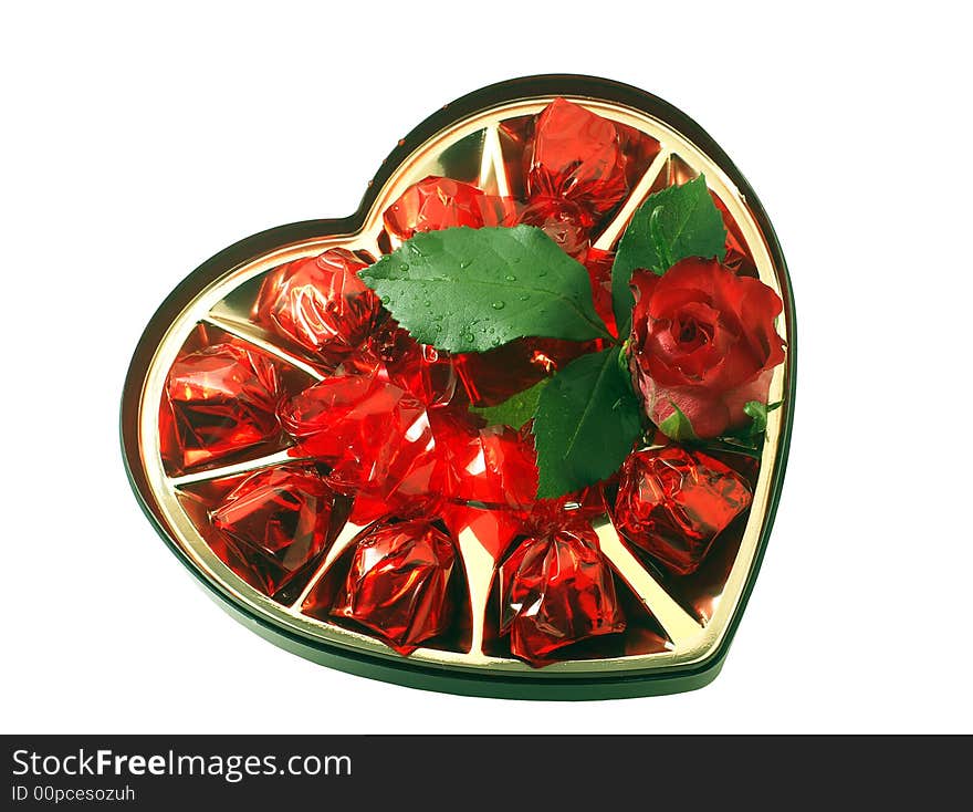 Candies with a red rose