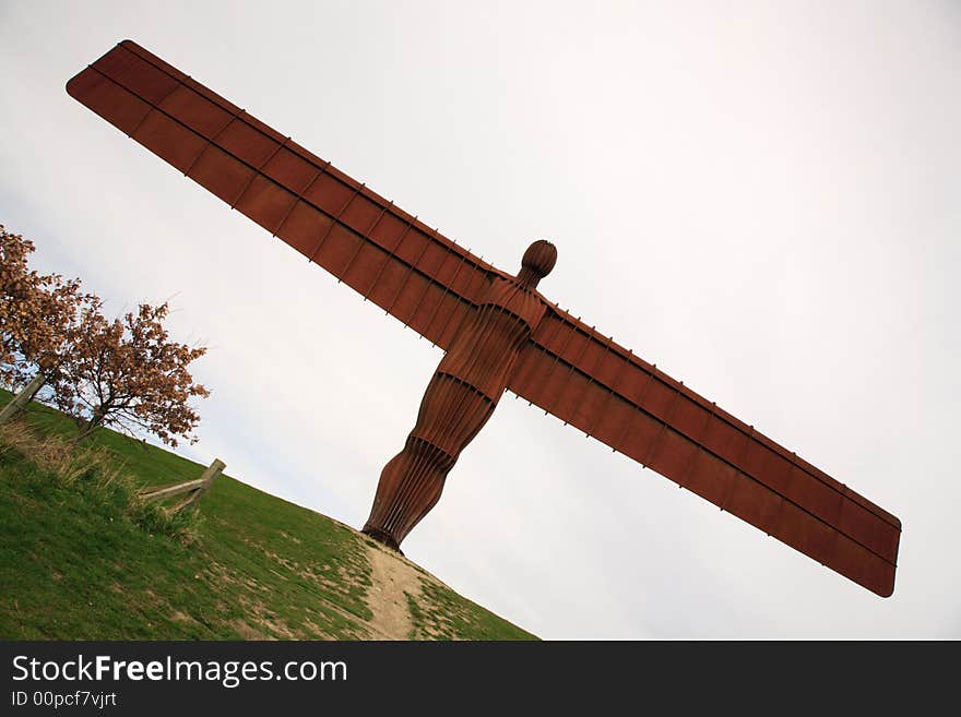 The red Angel of the North