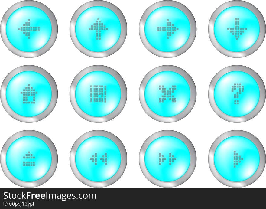 Some different blue color buttons