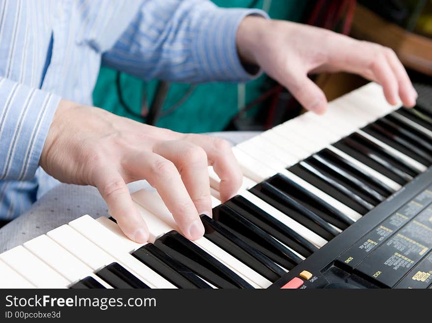 Synthesizer being played.