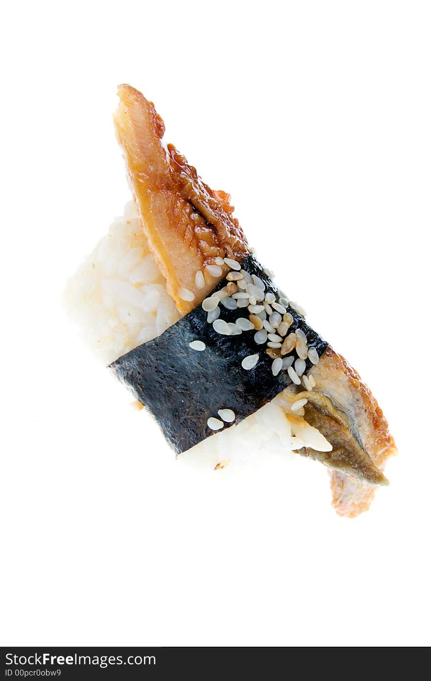 Sushi on a white background