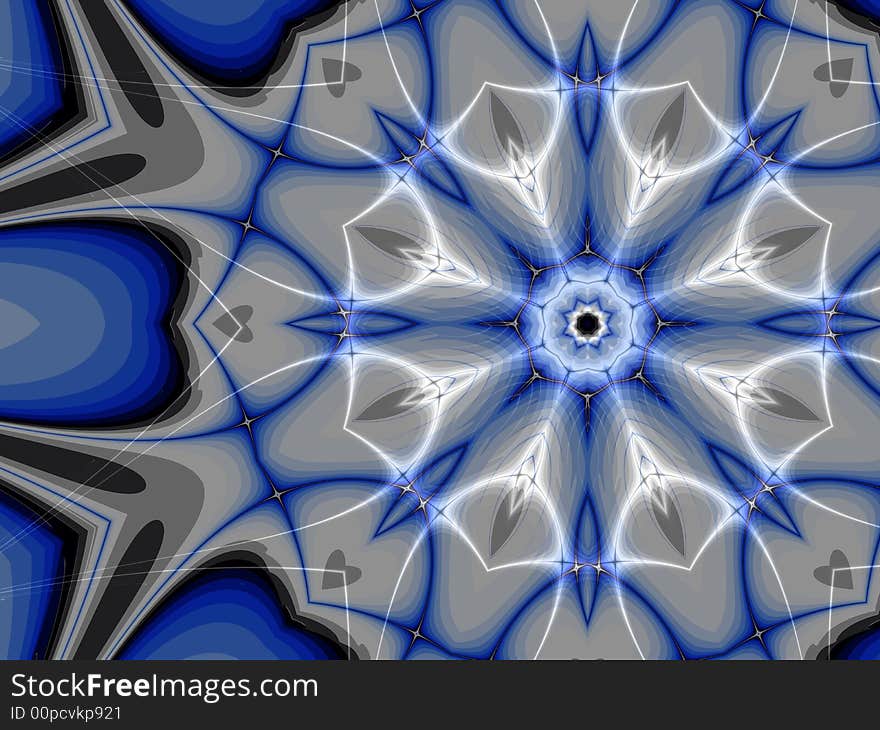 Fractal Two Layer Blue Star