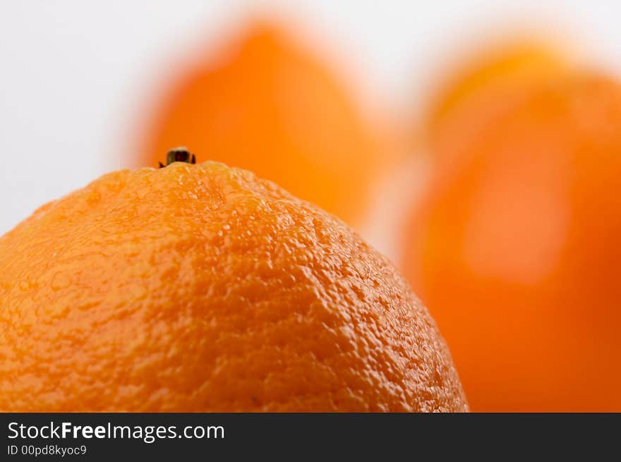 Clementine Oranges on a White Background