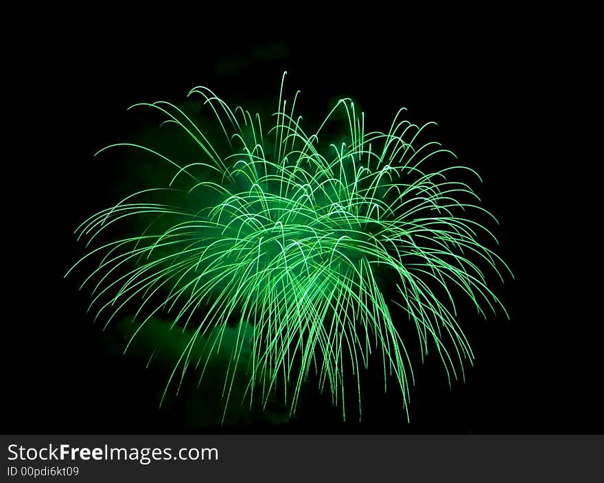 Fireworks Lighting up the Black Night Sky. Fireworks Lighting up the Black Night Sky