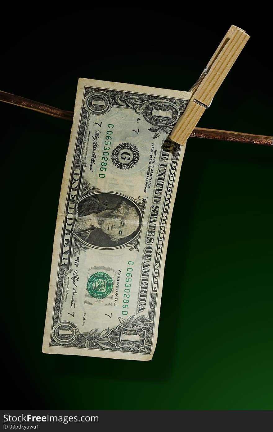 Dollar banknote on the wire, illustration