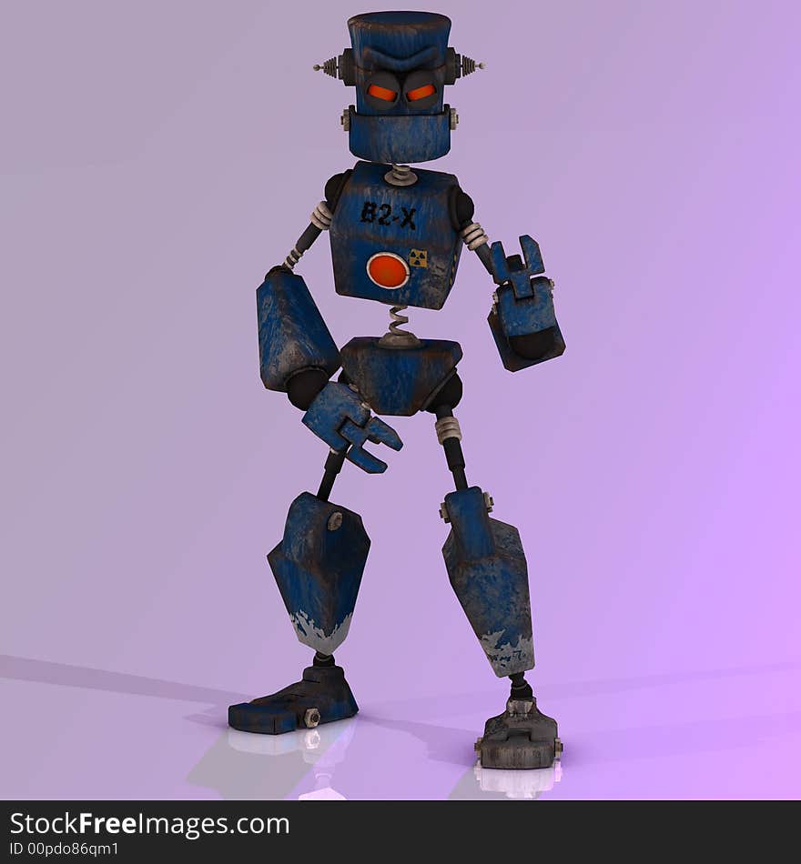 Funny Futuristic cartoon roboter with Clipping Path. Funny Futuristic cartoon roboter with Clipping Path