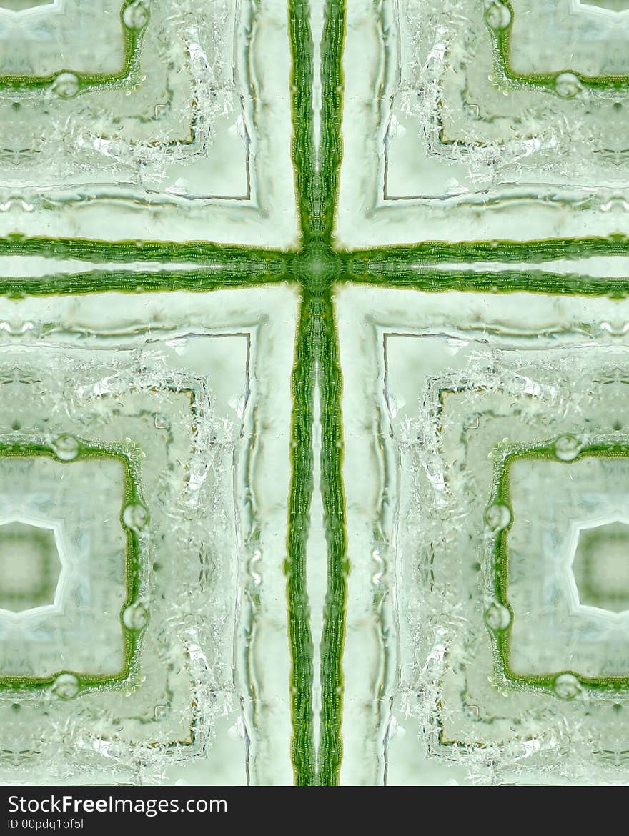 Icy pine needle cross