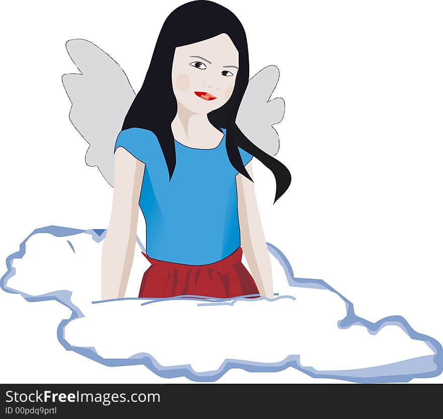 Pretty Girl With Angel Wings