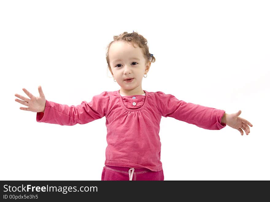 Young girl in red shirt. Young girl in red shirt