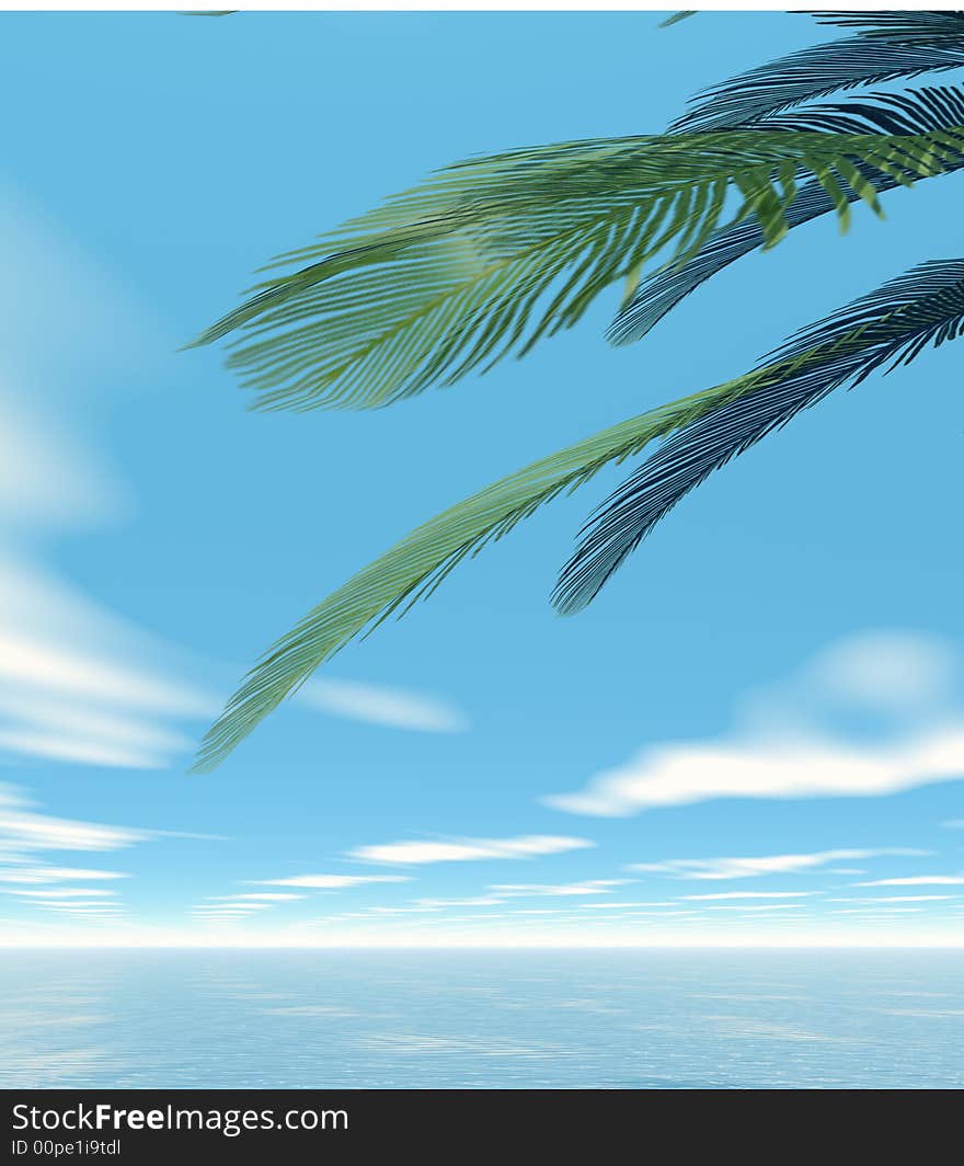 Beautiful seascape with palm tree. Beautiful seascape with palm tree