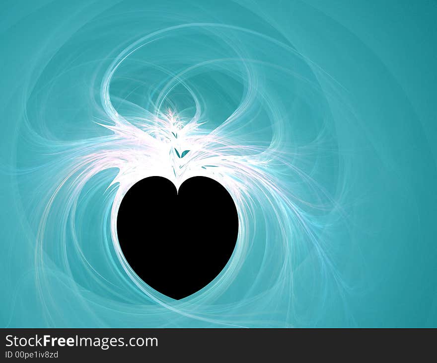 Beautiful abstract heart. Fractal image