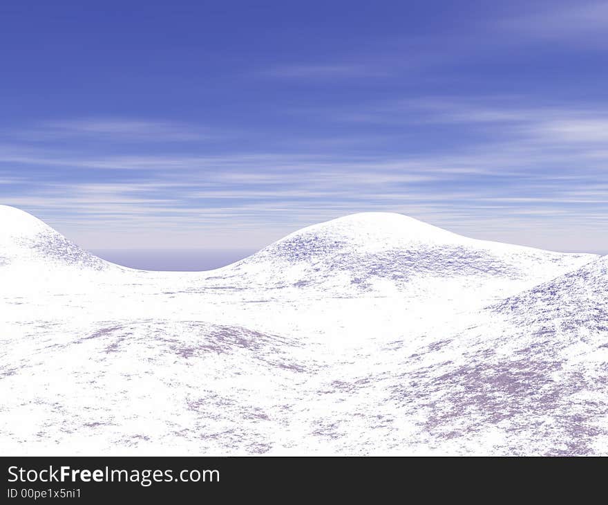 Beautiful winter landscape.3d image