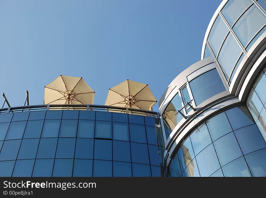 Umbrellas on the roof 2