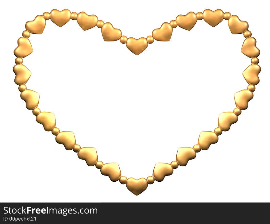 The Heart Made Of Small Gold Hearts