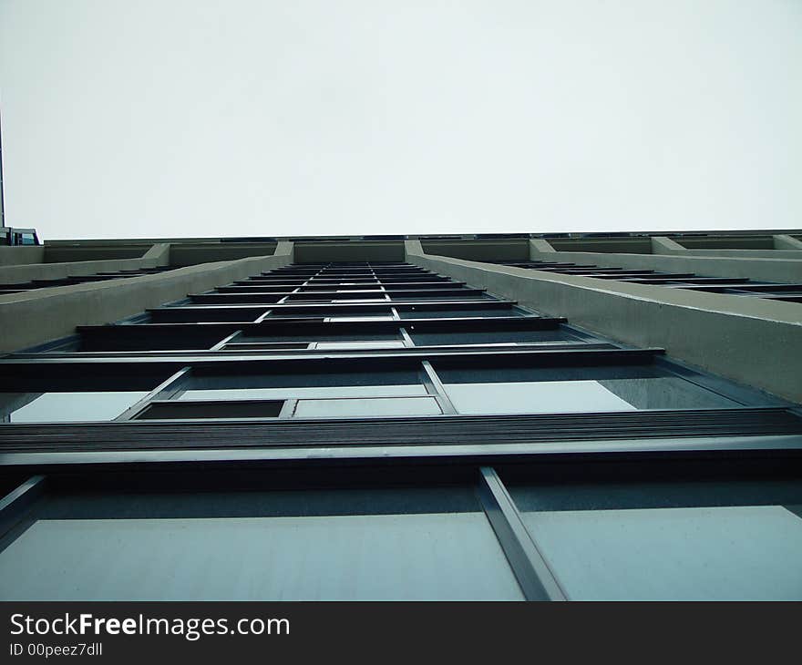 The view up the side of a building. The view up the side of a building.