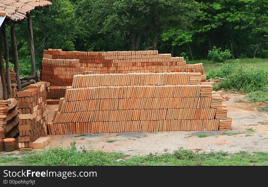 Crudely made bricks are ready to build crudely made houses in Central America. Crudely made bricks are ready to build crudely made houses in Central America