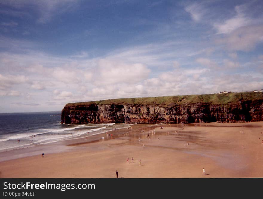 Ocean beach in Ireland with from far away. Ocean beach in Ireland with from far away