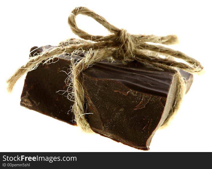 Thick piece of CHOKOLATE tied