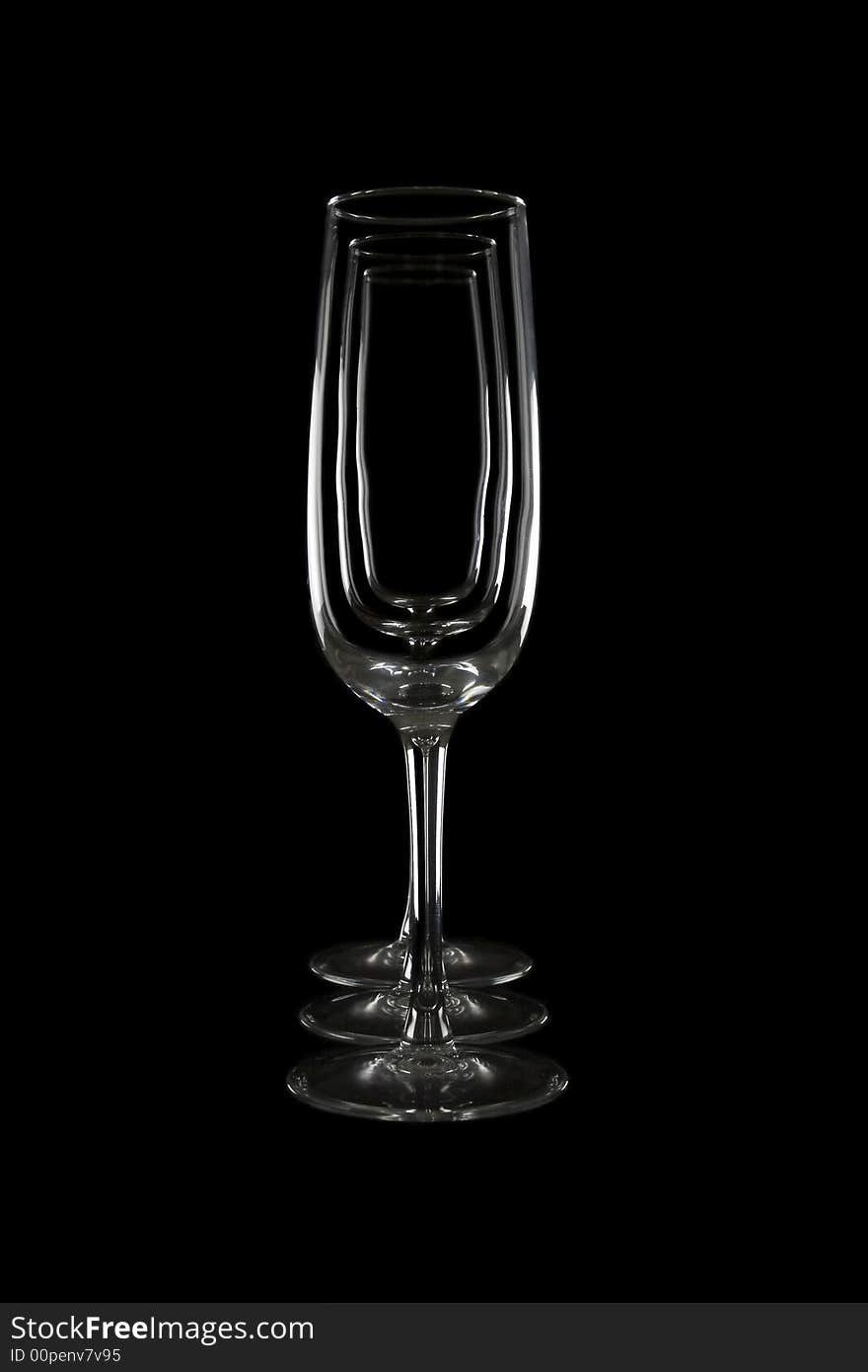 Glasses placed in a row on a black background. Glasses placed in a row on a black background