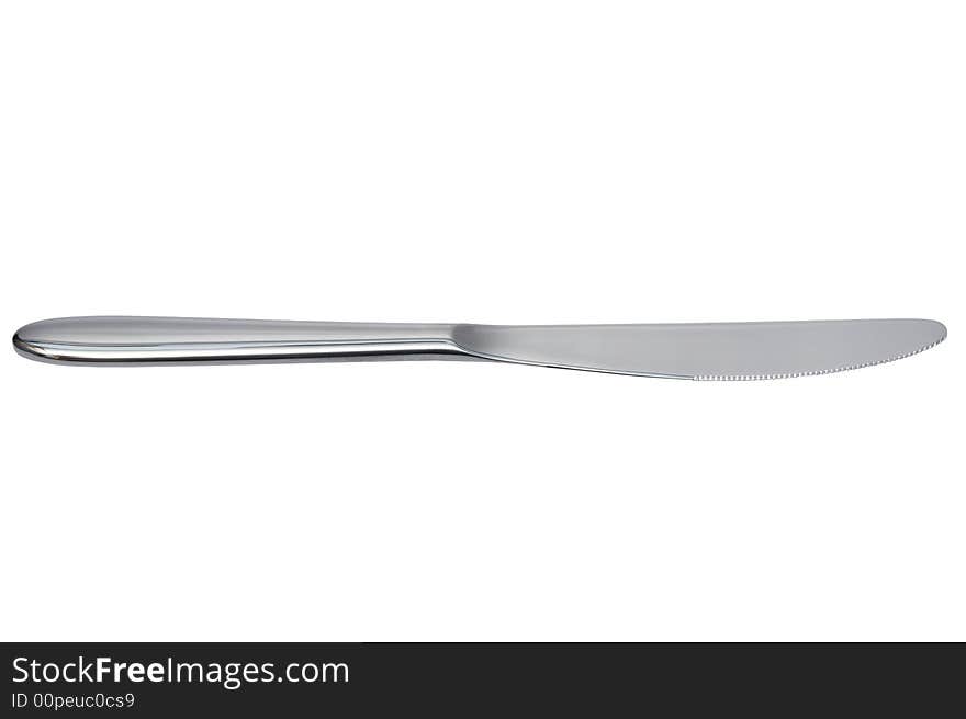 New kitchen knife on a white background