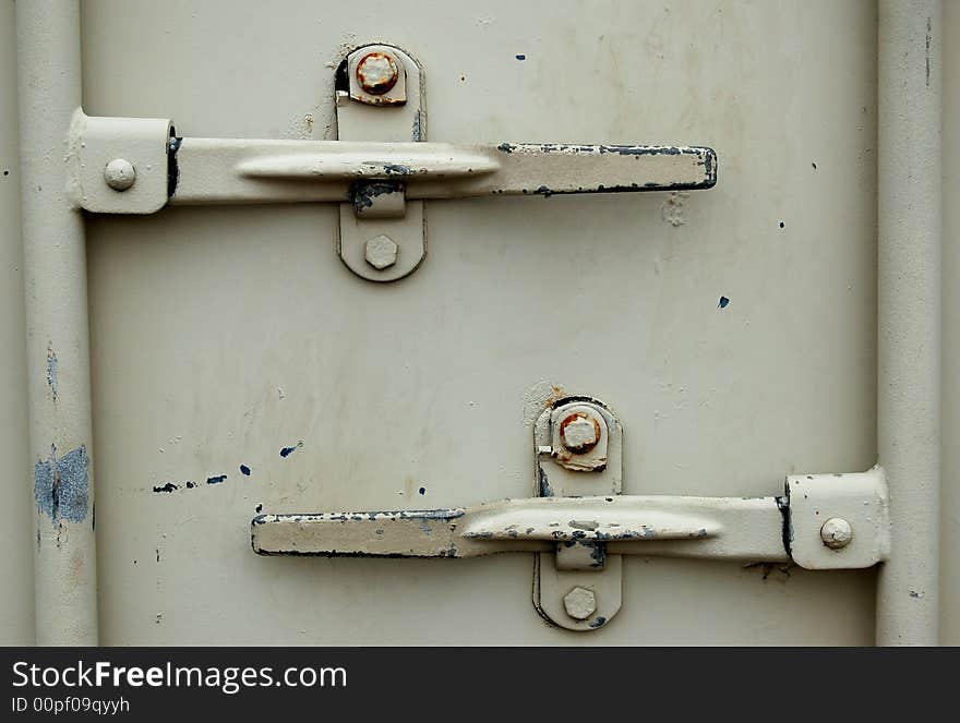 Detail of a double bolted door.