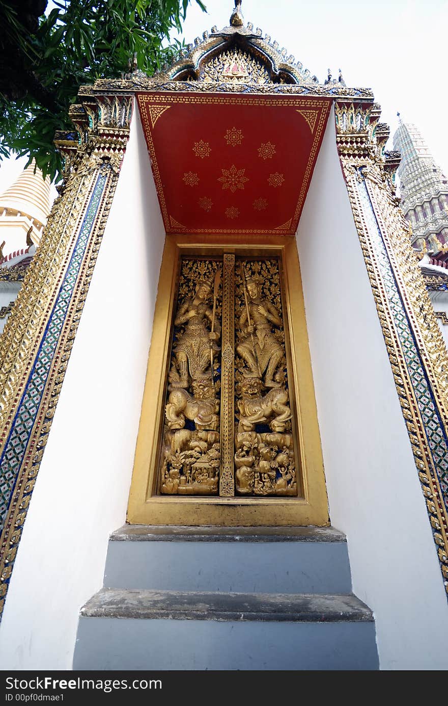 The Thai temple door