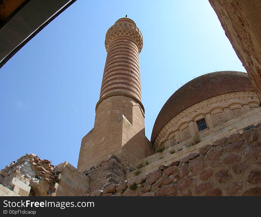 A part of an old Mussulman palace in East of Turkey. A part of an old Mussulman palace in East of Turkey