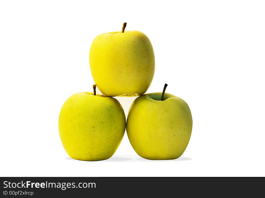 Three apples isolated on white