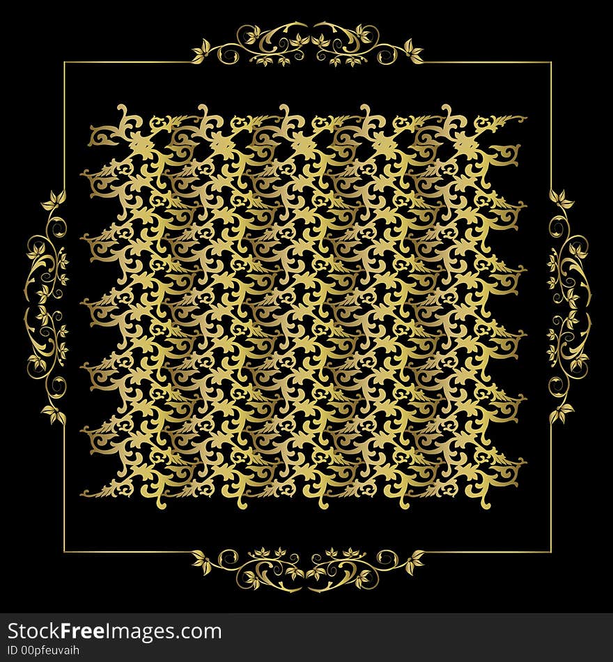 Floral Frame Ornament - Vector