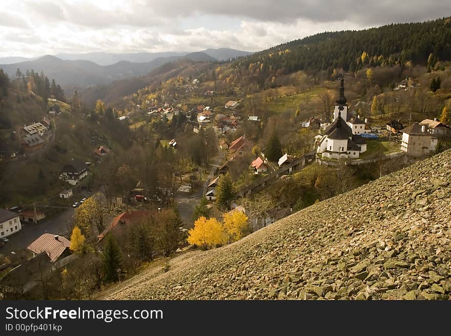 Autumn in the picturesque village Spania dolina in Slovakia. Autumn in the picturesque village Spania dolina in Slovakia