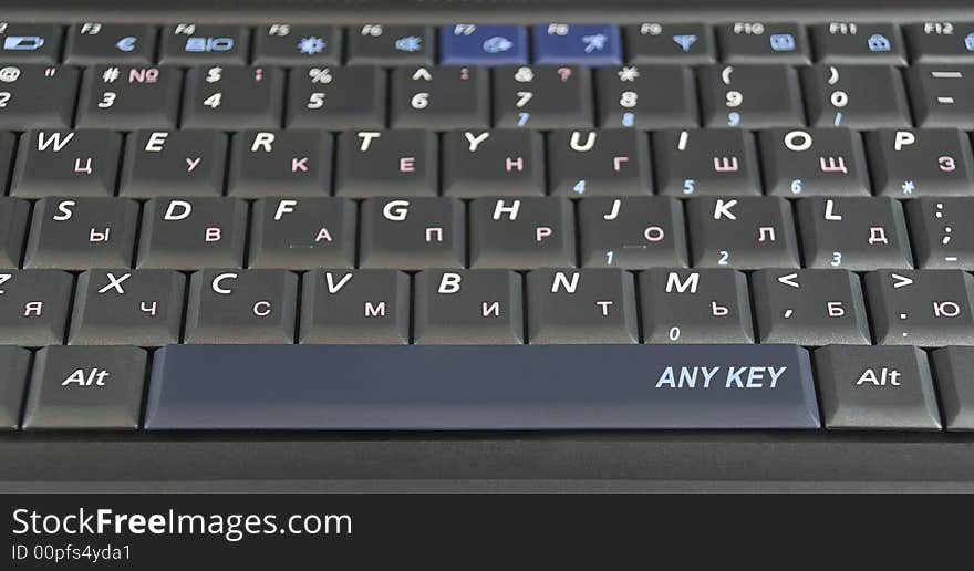 The keyboard for blondes with a key Any Key. The keyboard for blondes with a key Any Key